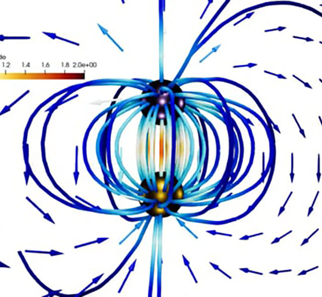 Visualization showing electromagnetics.