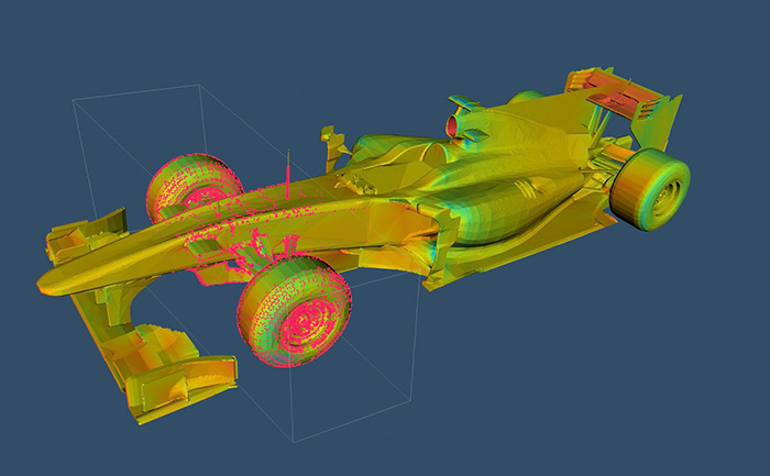 Computer visualization of a race car