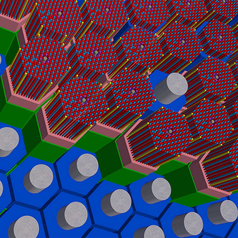 Visualization of rods in a hexagon shape