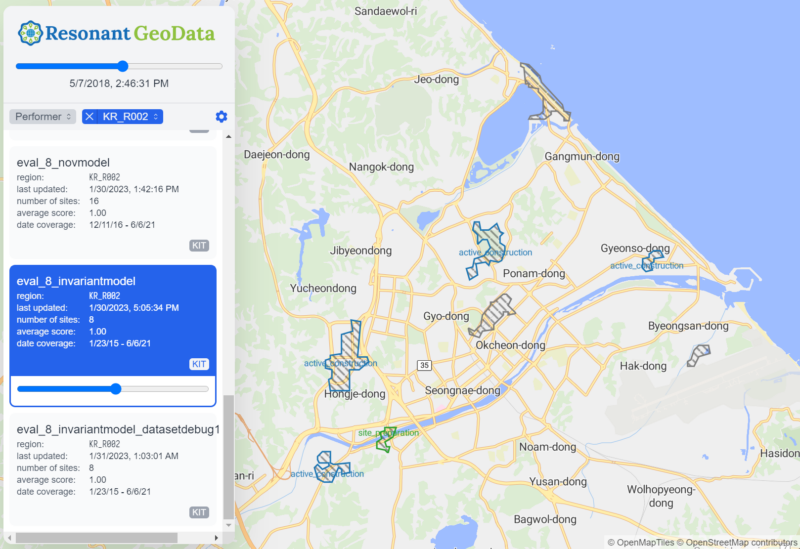 Map with Resonant Geodata available to filter through.